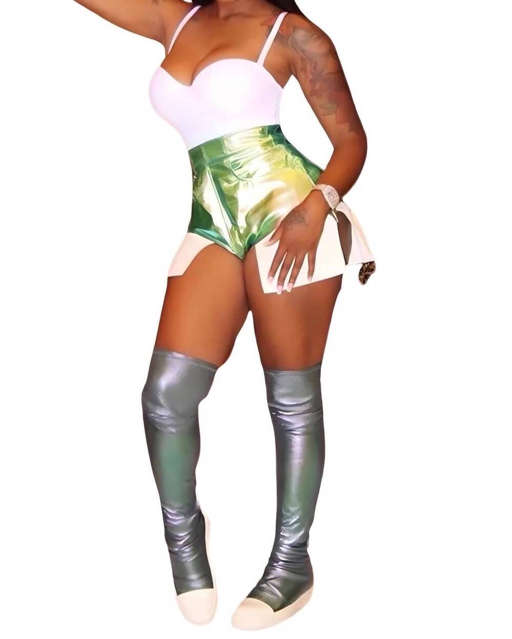 NEW CHARMING BUNNY come correct fluorescent oversized pocket shorts in green